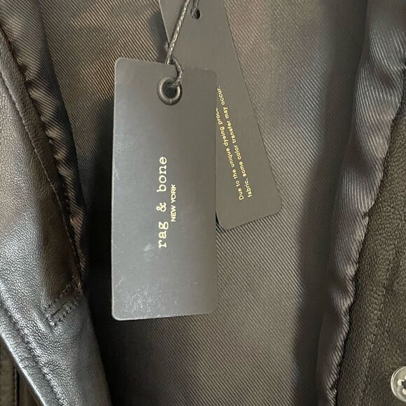 Rag and bone Kaye Leather shirt Jacket. 90’s Monica Leather Shacket Large NWT - Picture 6 of 11